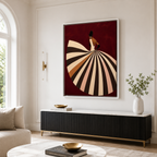 Woman in Striped Dress Canvas Wall Art white room